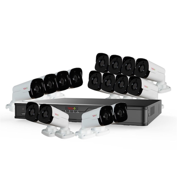 Revo America Ultra HD 16 Channel 4TB NVR Surveillance System with 16 x 4 Megapixel Cameras RU162B16G-4T - main